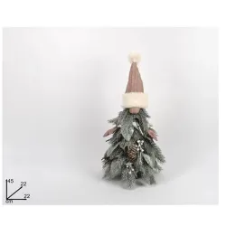 Kerstboomkabouter met roze hoed in twee maten