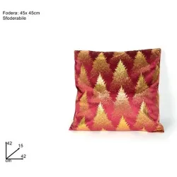Βελούδινο Μαξιλάρι με Χρυσά Δέντρα σε Διάφορα Χρώματα
