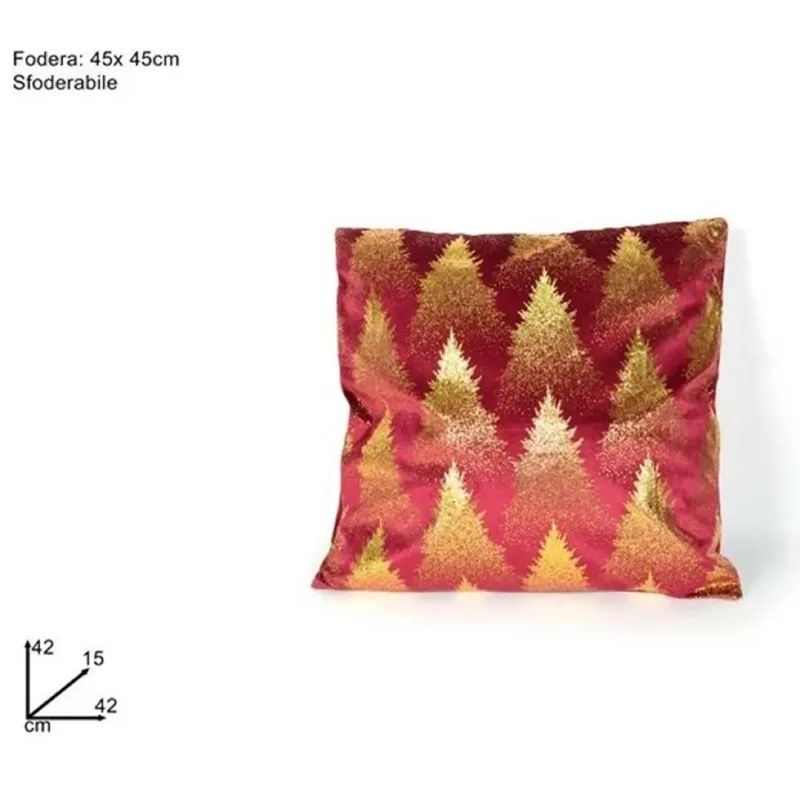 Cojín de terciopelo con árboles dorados en varios colores | ChartaRè
