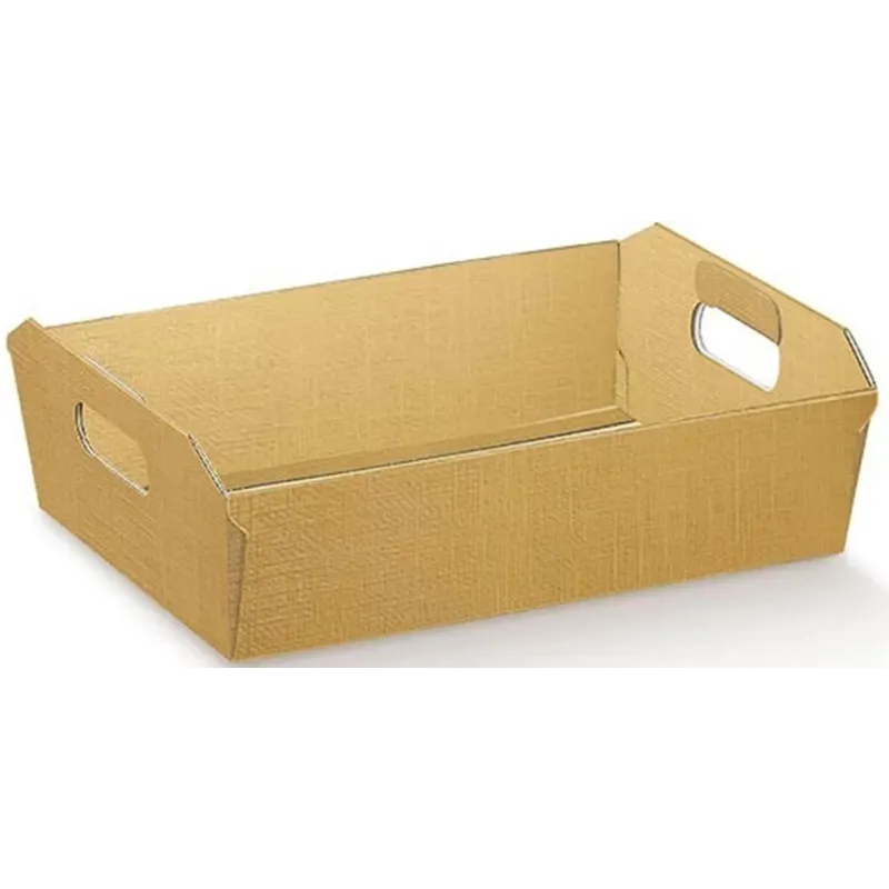 Cestas de papelão de cor dourada