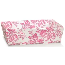 Koniskt tråg i grön och fuchsia toile de jouy kartong