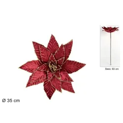 Aksamitna łodyga poinsecji 35 cm w różnych kolorach