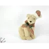 Seated Bear with Hat and Pink Pine Cones in Three Sizes