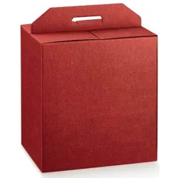 Porta-garrafas de panetone e bordeaux, ideal para embalar e apresentar panetones artesanais e de pastelaria