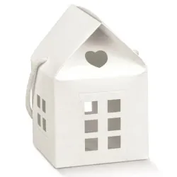 10 maisons blanches avec cordons en trois tailles