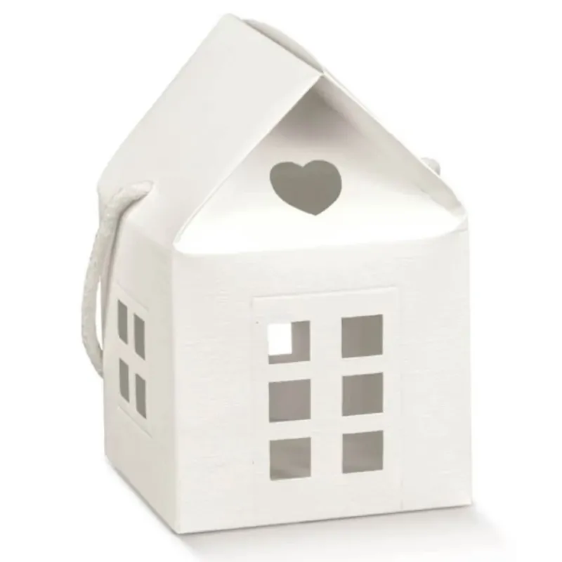 10 maisons blanches avec cordons en trois tailles