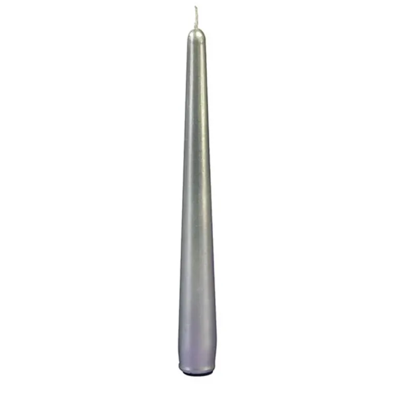 6 Silver Lacquered Conical Candles h.21 cm