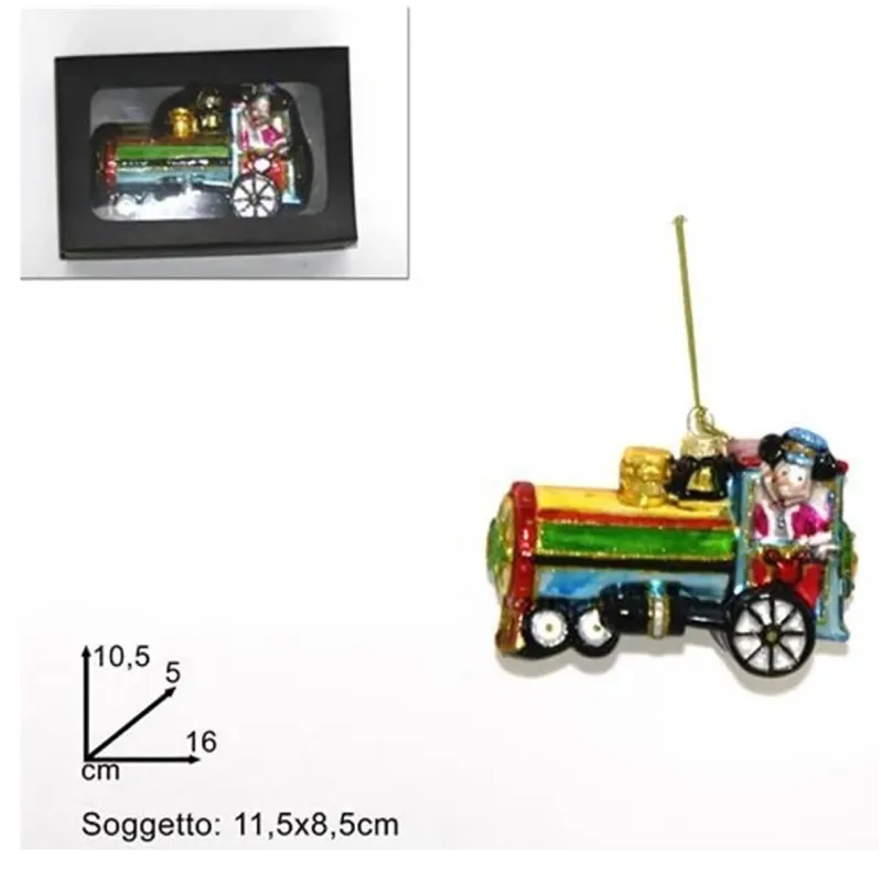 6 glass locomotives 16x10 cm