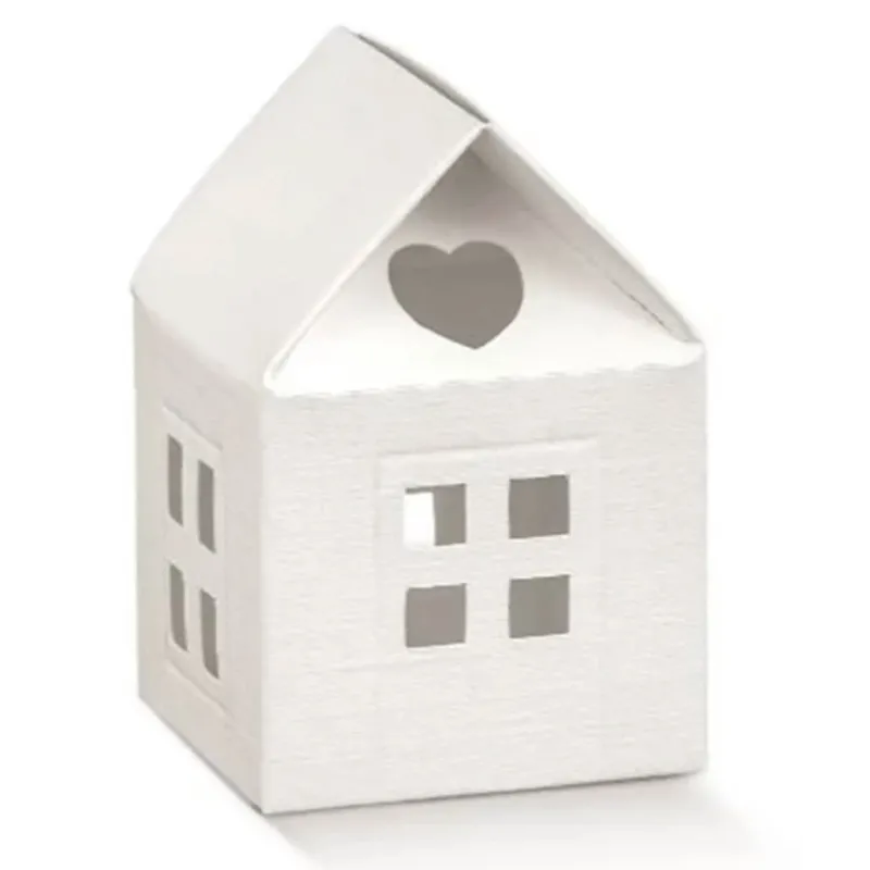 10 maisons en fibre blanche porte-confettis et faveurs