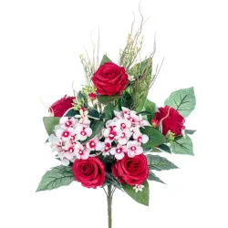 Boeket rozen en hortensia's diverse kleuren