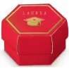 10 Caixas Hexagonais Vermelhas com Tampas para Amêndoas Açucaradas Originais e Lembranças de Formatura