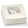 10 Scatole Porta Confetti a Vista con Divisorio Bianco Goffrato