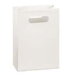 10 Caja Shopper con Mango de Frijol color Fibra Blanca en Varios Tamaños