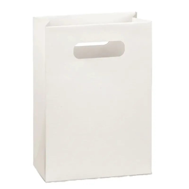 10 Shopper Box con Manico a Fagiolo colore Fibra Bianco in Varie Misure