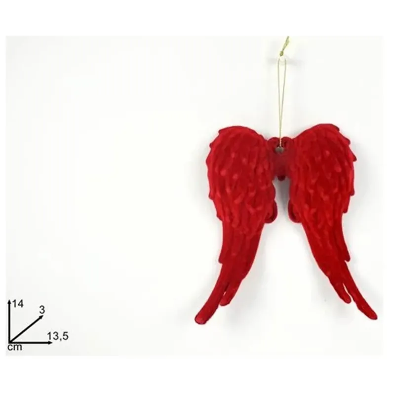 12 Ailes En Velours Rouge Cm 14x14