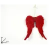 12 Ailes En Velours Rouge Cm 14x14
