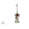 Campana de metal dorado y blanco h 25 cm