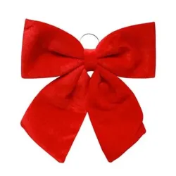 Lazo de terciopelo rojo y blanco en varios tamaños