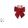 Red and Cream Striped Velvet Bow in Various Sizes