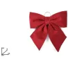 Red and Cream Striped Velvet Bow in Various Sizes