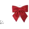 Red and Cream Striped Velvet Bow in Various Sizes