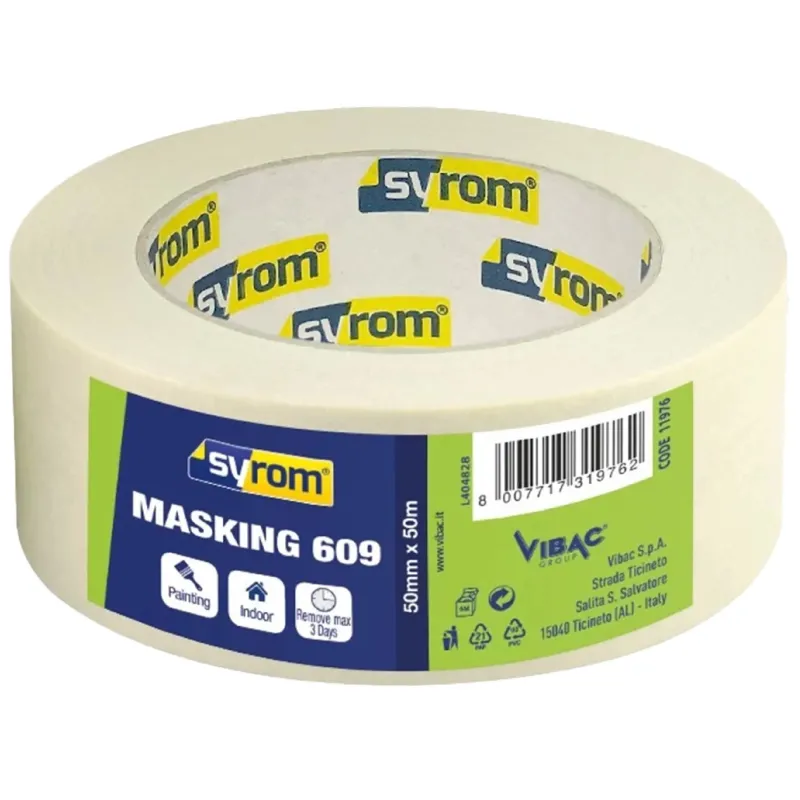 Cintas adhesivas de papel marfil con adhesivo de caucho natural Mt. 50 varios tamaños