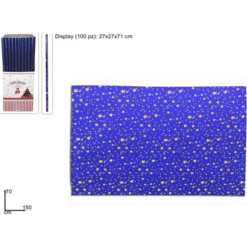 Rouleau de papier Ciel Métallisé en Deux Formats 70X150 cm