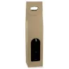 Weinkiste 1 Flasche vertikaler beständiger Karton Verschiedene Farben für Bars Restaurants Weinbars HAVANNA MIT FENSTER