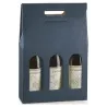 Caja de vino de 3 botellas con ventana de cartón resistente de varios colores