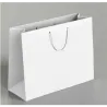 10 Shoppers de Papel de Lujo Blanco con Mango de Cordón de Algodón