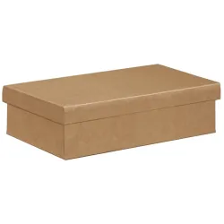 Caja marrón robusta y personalizable para botellas planas con tapa