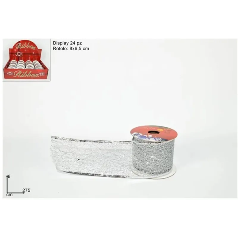 Glitter Mesh Tape Cm 6x2,7 Mt Various Silver Colors