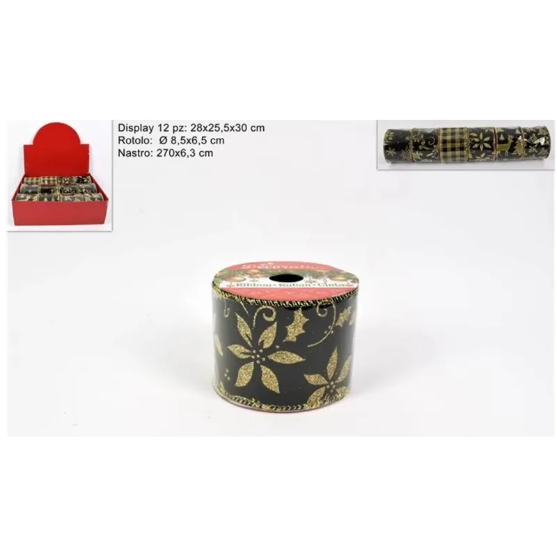 Groen fluwelen lint met gouden decoraties mm 63x2,7 mt