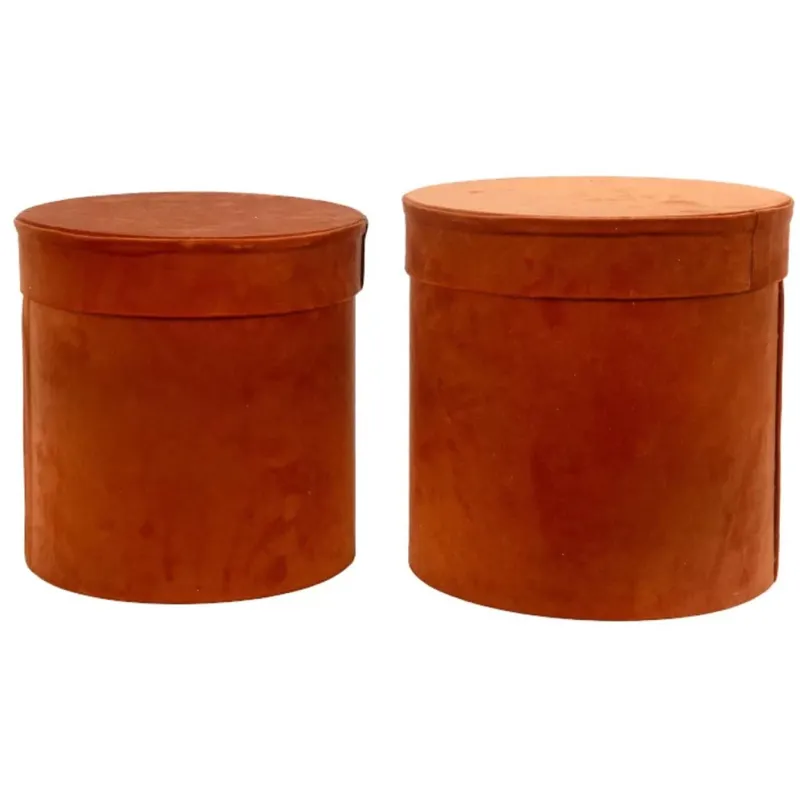 Set de 2 cajas cilíndricas de terciopelo | ChartaRè