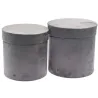 Conjunto de 2 caixas cilíndricas de veludo em várias cores