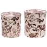 Set of 2 decorated cylindrical velvet boxes