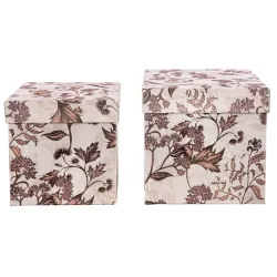 Conjunto de 2 caixas de veludo decoradas