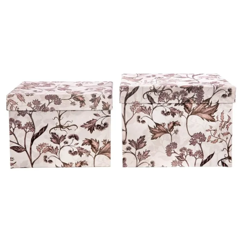 Set of 2 rectangular boxes decorated in velvet