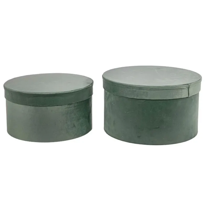 Set of 2 velvet hat boxes | ChartaRè
