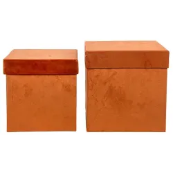 Set of 2 square velvet boxes in various colors