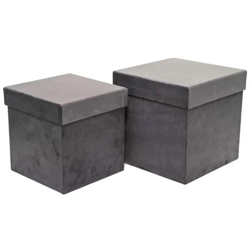 Set van 2 vierkante fluwelen doosjes | ChartaRè