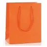 Luxury shopping bag in colored plasticized paper with drawstring, pack of 12 pcs