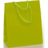 Luxury shopping bag in colored plasticized paper with drawstring, pack of 12 pcs