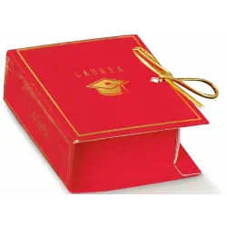 10 κόκκινα κουτιά αποφοίτησης σε σχήμα βιβλίου για ζαχαρωμένα αμύγδαλα και μπομπονιέρες