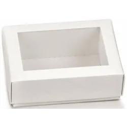 10 lådor för sockrade mandlar och synliga föremål Vit kartong i olika storlekar