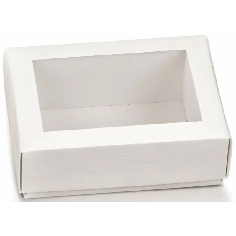 10 boîtes pour dragées et objets visibles en fibres blanches de différentes tailles