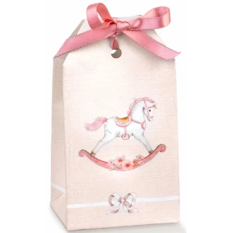 10 sachets de sucre rose et bleu rose et bleu pour le baptême en carton avec trou | ChartaRè