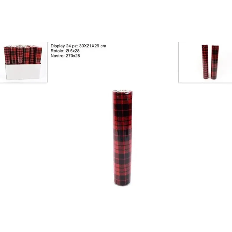 Runner Scozzese Rosso e Nero Cm 28 x 270