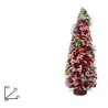 Red Wooden Tree with Snowy Berries h 60 Cm