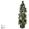 Arbre enneigé avec baies et pommes de pin h 60 Cm